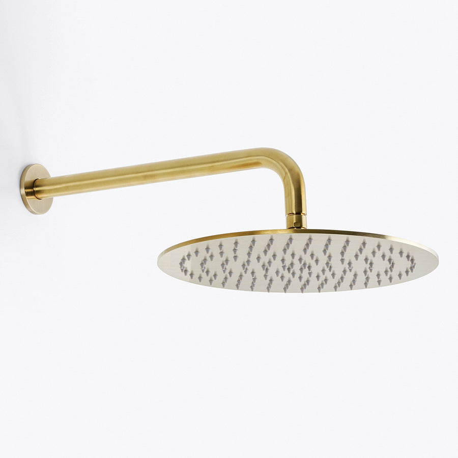 Metro Complete Round Shower Head - Wall Mount - 12" Brass/Satin Brass