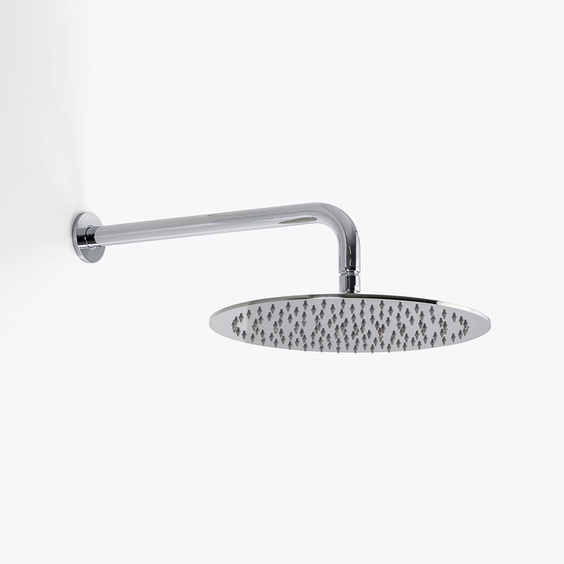 Metro Complete Round Shower Head - Wall Mount - 12" Brass/Polished Chrome