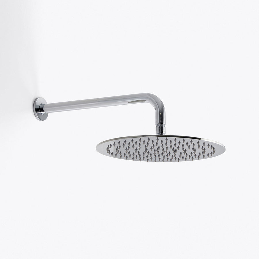 Metro Complete Round Shower Head - Wall Mount - 12" Brass/Polished Chrome