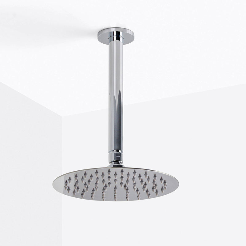 Metro Complete Round Shower Head - Ceiling Mount - 8" Brass/Polished Chrome