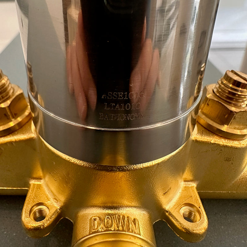 Devon 1 Way Pressure Balance Shower Mixer - Wall Mount - 5" Brass/Polished Chrome