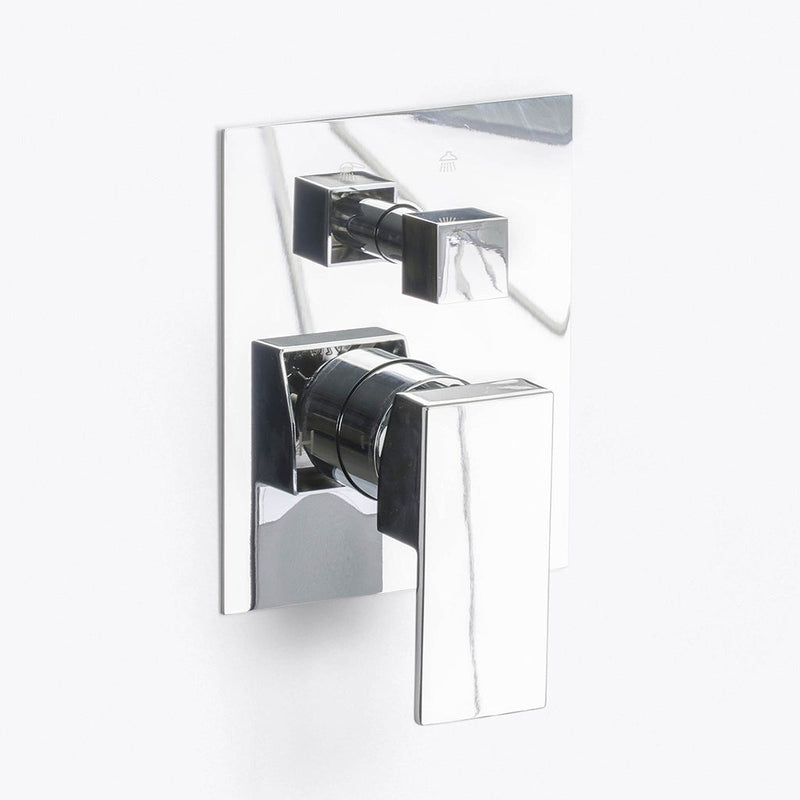 Devon 2-Way Shower Set With Hand Shower Set - Wall Mount - 6" Brass/Polished Chrome