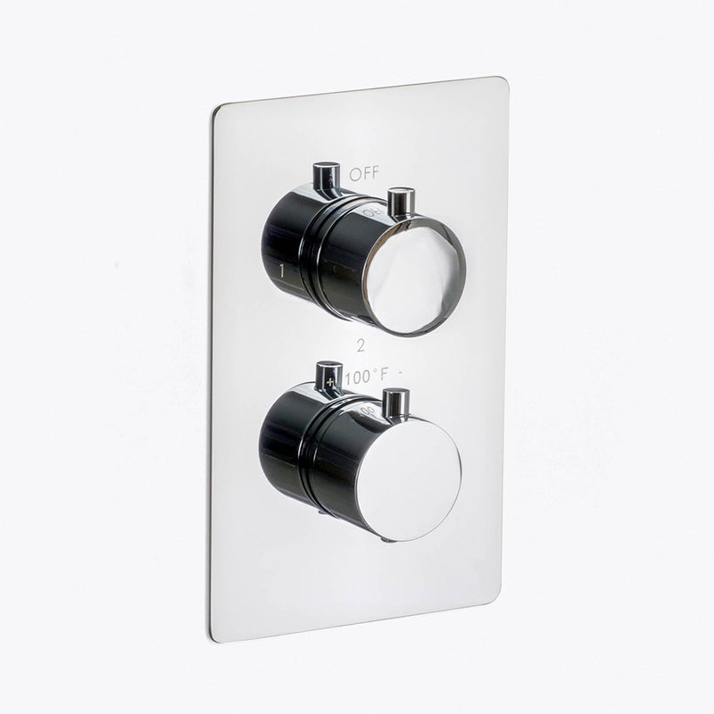 Metro 3-Way Thermostatic Trim Complete Shower Set - Wall Mount - 6" Brass/Polished Chrome