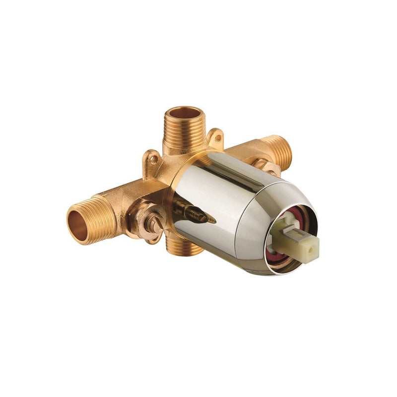 Devon 2 Way Pressure Balance Shower Column Set with Shower Head & Hand Shower - Wall Mount - 8" Brass/Polished Chrome