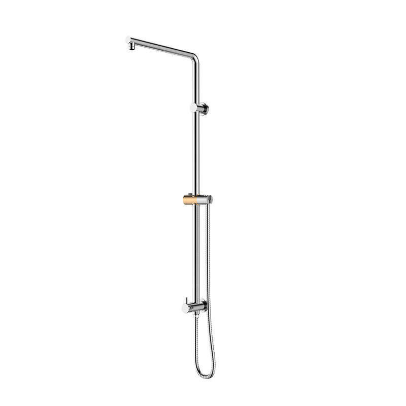 Metro 2 Way Pressure Balance Shower Column Set with Shower Head & Hand Shower - Wall Mount - 8" Brass/Polished Chrome