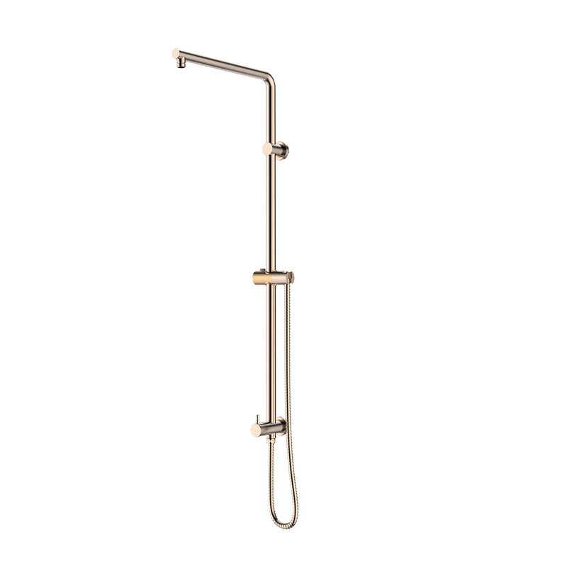 Metro 2 Way Pressure Balance Shower Column Set with Shower Head & Hand Shower - Wall Mount - 8" Brass/Brushed Nickel