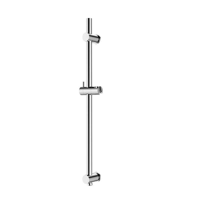 Metro Round Shower Slide Bar - Wall Mount - 24" Brass/Polished Chrome