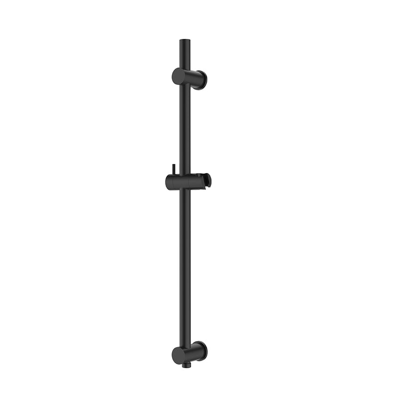 Metro Round Shower Slide Bar - Wall Mount - 24" Brass/Matt Black