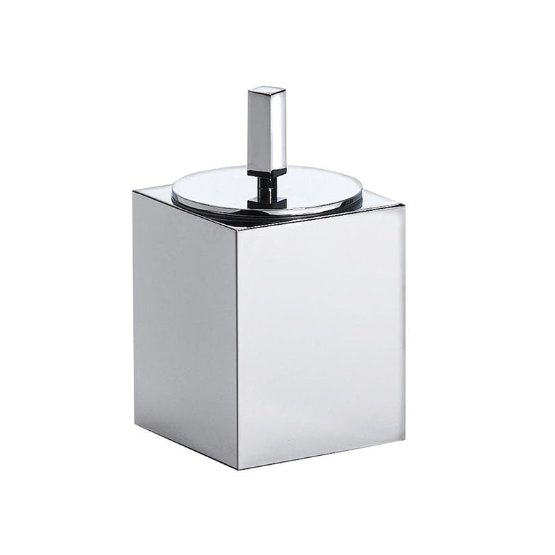 Metric Cotton Box - Free Standing - 4" Brass/Polished Chrome