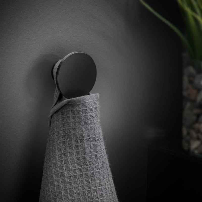 Black And White Hook - Wall Mount - 2" Brass/Matt Black