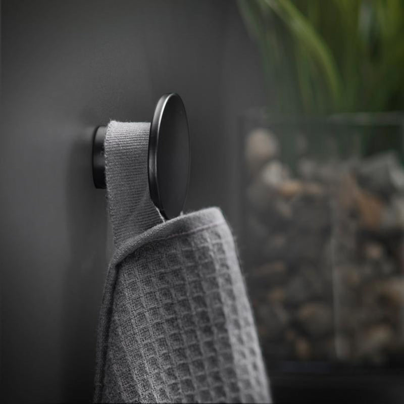 Black And White Hook - Wall Mount - 2" Brass/Matt Black