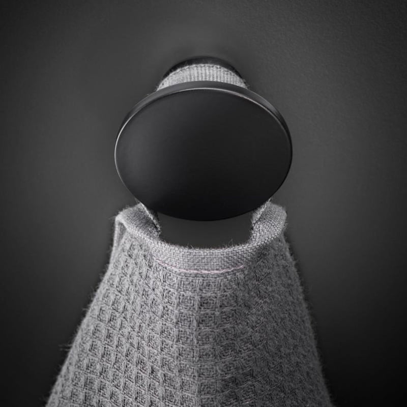 Black And White Hook - Wall Mount - 2" Brass/Matt Black