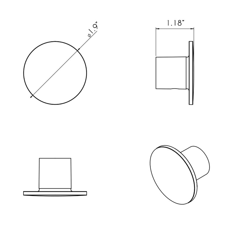 Black And White Hook - Wall Mount - 2" Brass/Matt Black