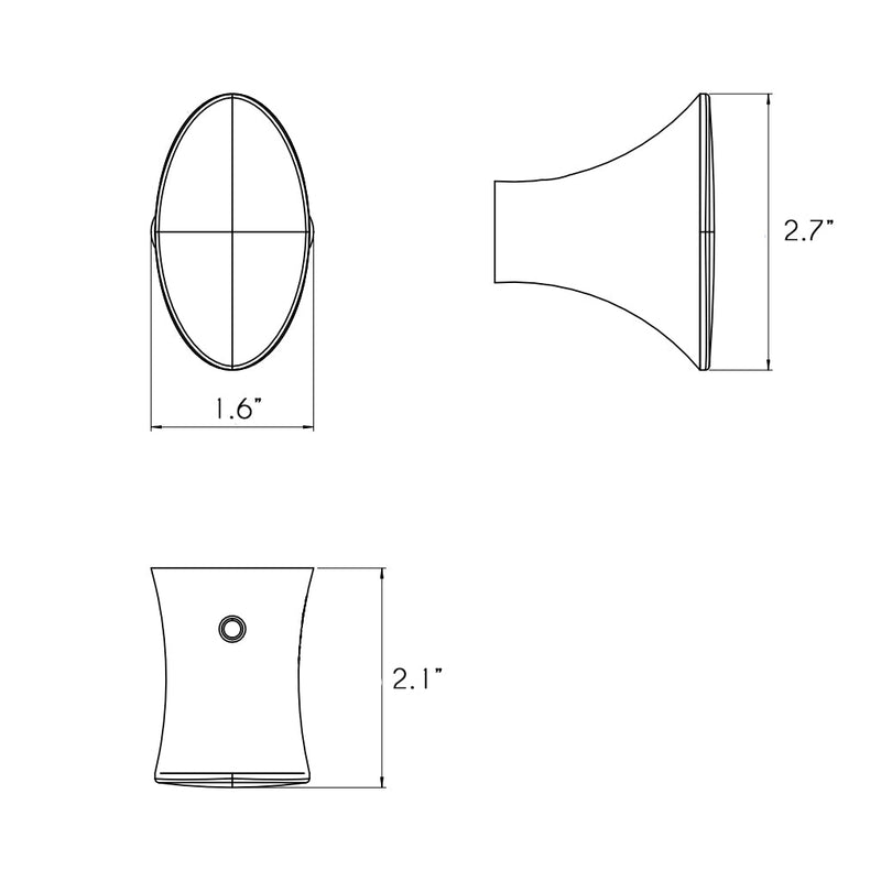 Belle Hook - Wall Mount - 2" Brass/Gold