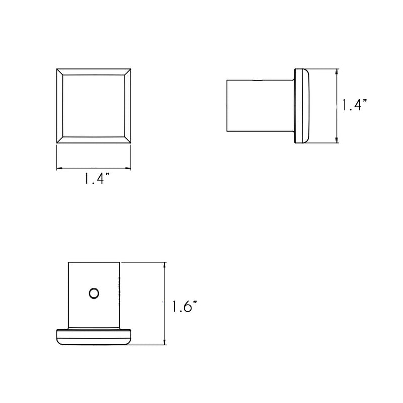 Kubic Class Hook - Wall Mount - 2" Brass/Polished Chrome