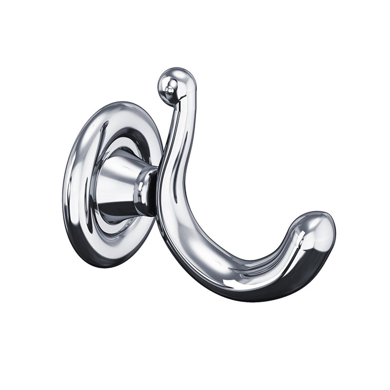 Windsor Hook - Wall Mount - 3" Brass/Polished Chrome