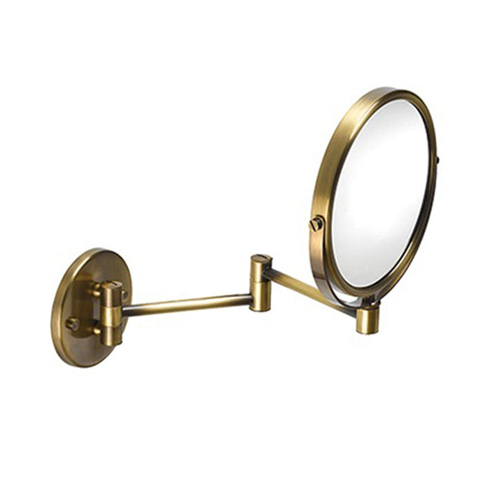 Windsor 3X Make-Up Mirror - Wall Mount - 14" Brass/Glass/Antique Brass
