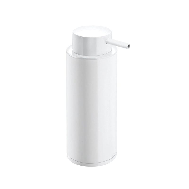 Black And White Soap Dispenser - Free Standing - 7" Brass/Glossy White