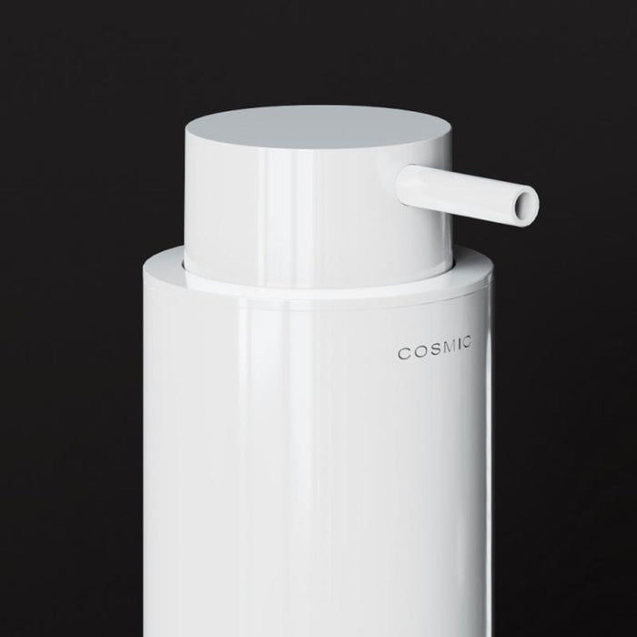 Black And White Soap Dispenser - Free Standing - 7" Brass/Glossy White