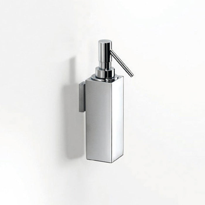 Metric Soap Dispenser - Wall Mount - 9" Brass/Polished Chrome