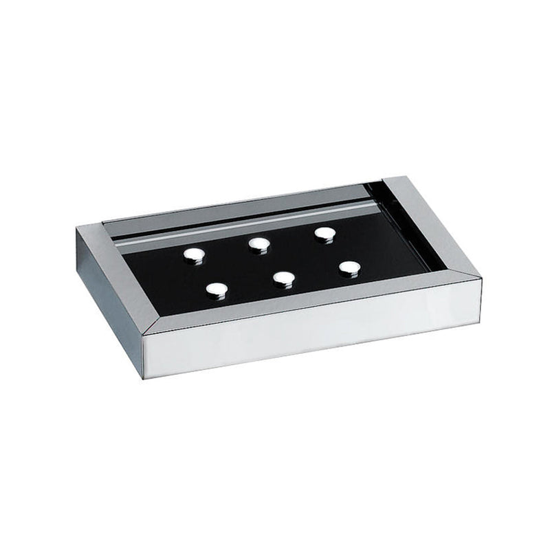 Urban Soap Dish - Wall Mount - 7" Brass/Glass/Polished Chrome/Black