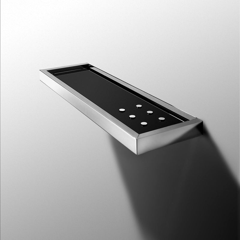 Urban Shower Shelf - Wall Mount - 16" Brass/Glass/Polished Chrome/Black