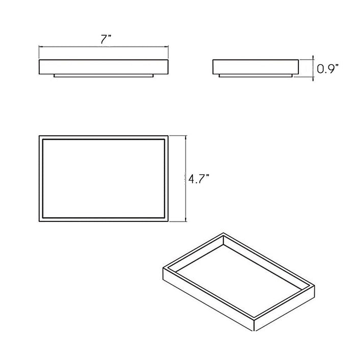 Bathlife Tray - Free Standing - 7" Acrylic/White