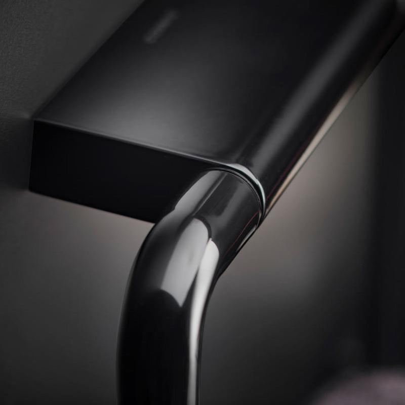 Black And White Towel Ring - Wall Mount - 8" Brass/Glossy Black