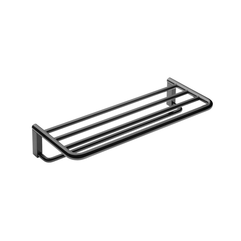 Black And White Towel Rack - Wall Mount - 24" Brass/Glossy Black