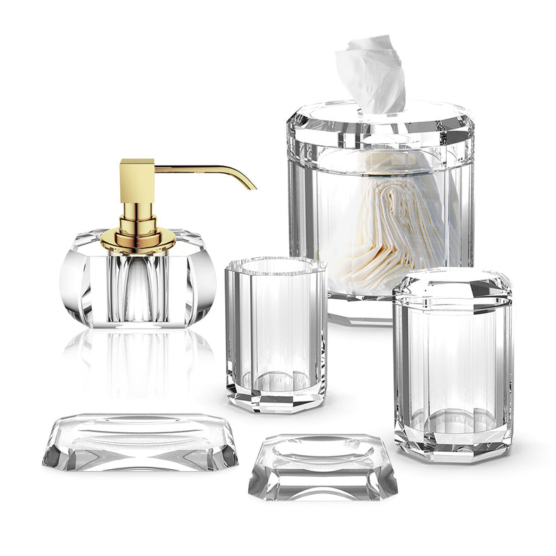 Kristall Bathroom Accessories Set - Free Standing - Glass/Clear