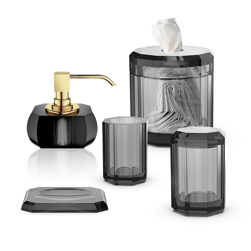 Kristall Bathroom Accessories Set - Free Standing - Glass/Anthracite