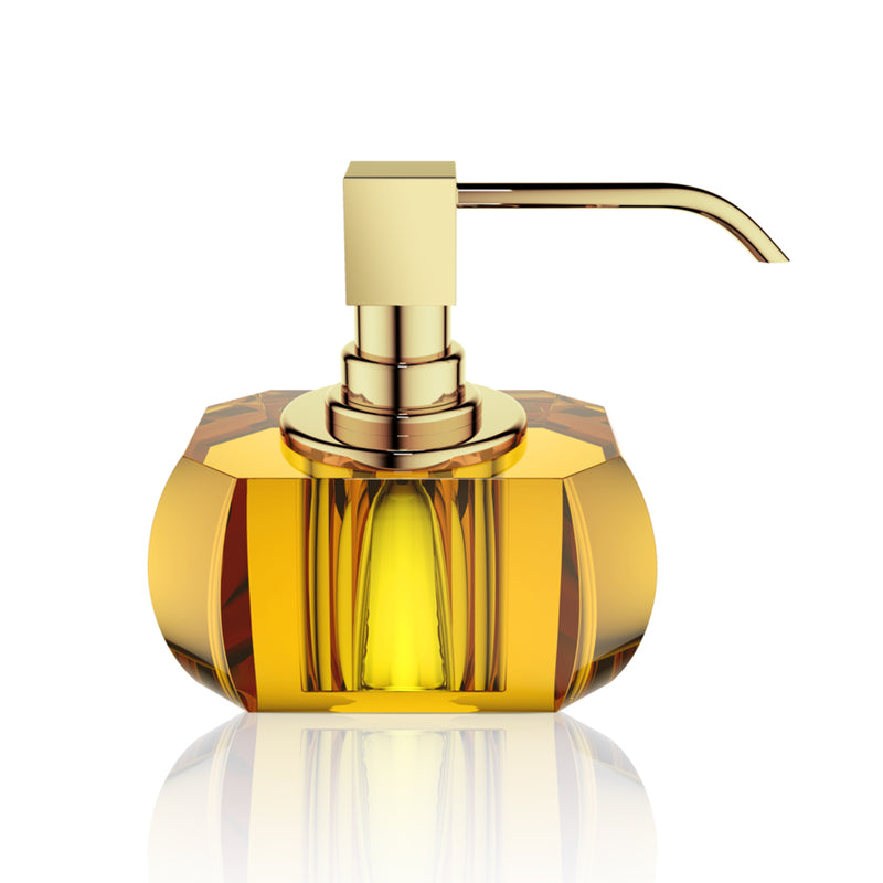 Kristall Bathroom Accessories Set - Free Standing - Brass/Glass/Amber