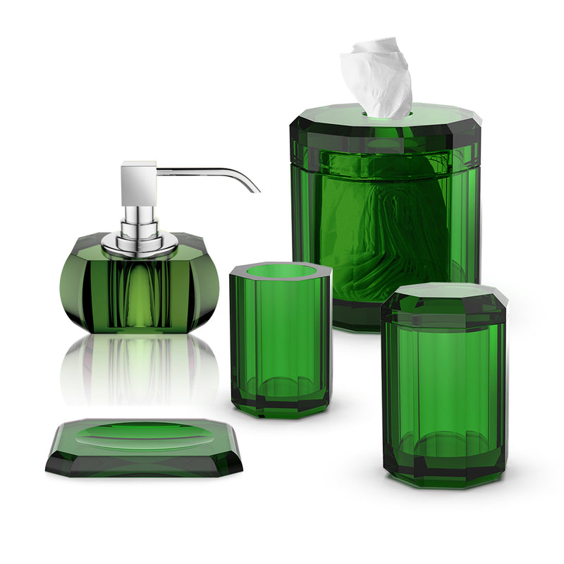 Kristall Bathroom Accessories Set - Free Standing - Glass/Green