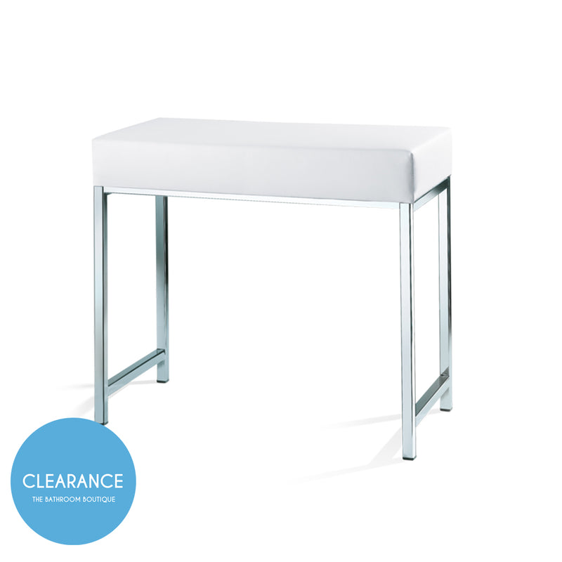 Universal Bathroom Seat - Free Standing - 21" Steel/Polished Chrome/White (Final Sale)