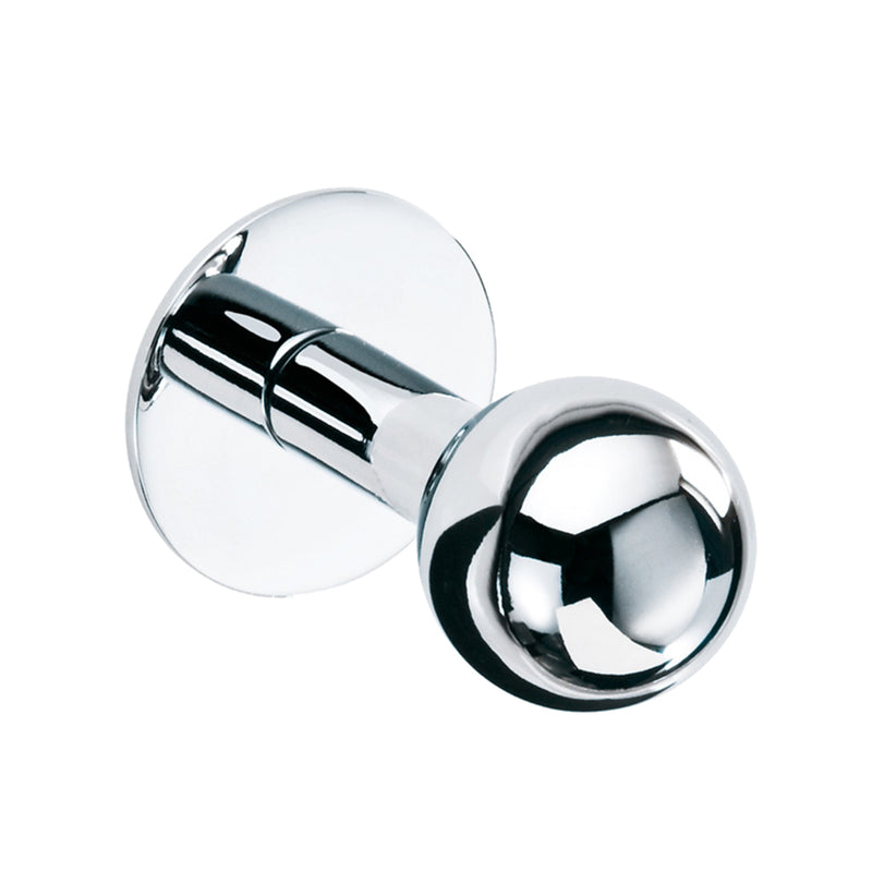 Classic Round Single Hook - Wall Mount - 1" Brass/Polished Chrome