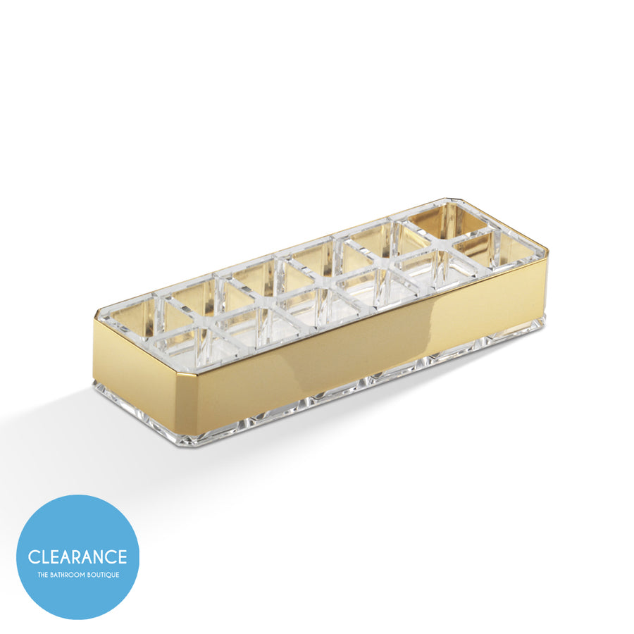 Universal Lipstick Holder - Free Standing - 7" Acrylic/Gold (Final Sale)