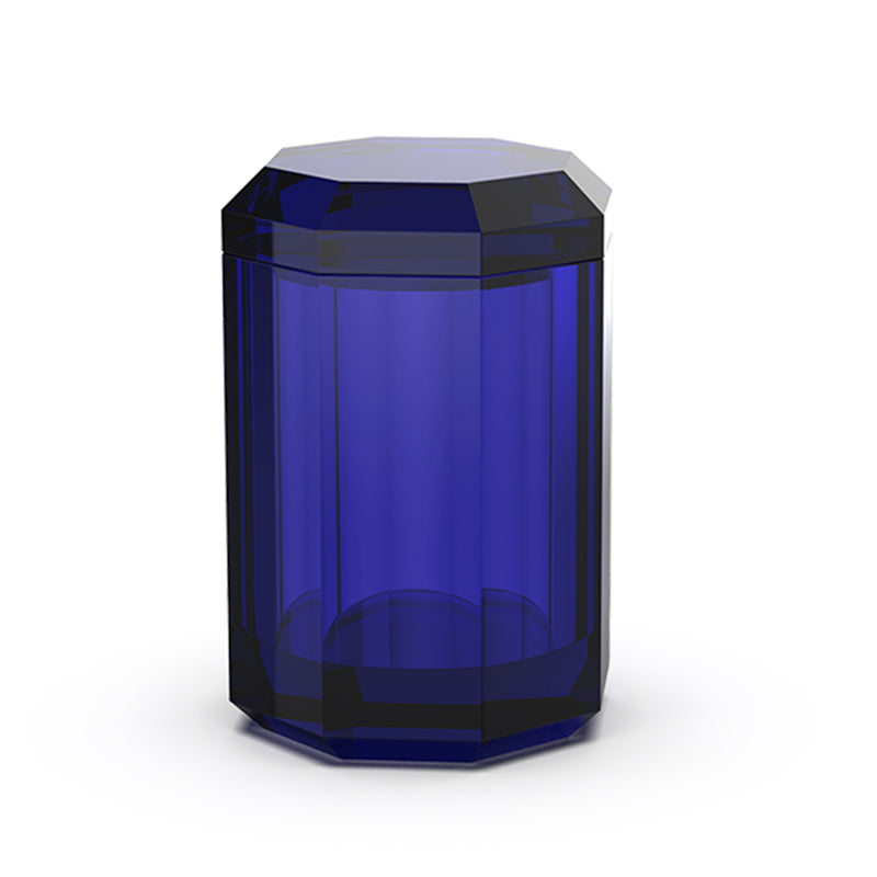 Kristall Multipurpose Box - Free Standing - 4" Glass/Capri Blue