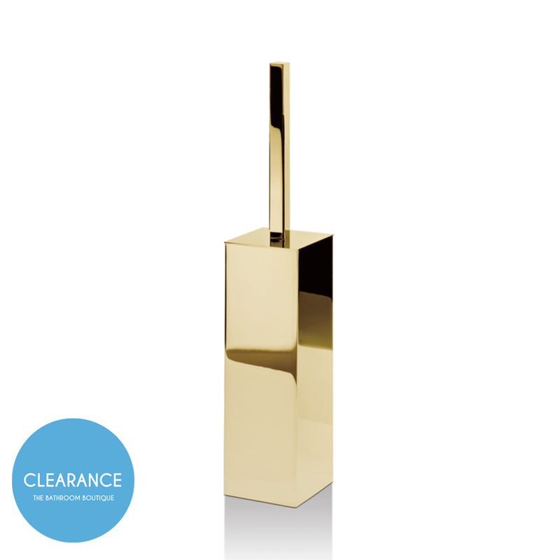 Cube Toilet Brush Holder - Free Standing - 15" Brass/Gold (Final Sale)