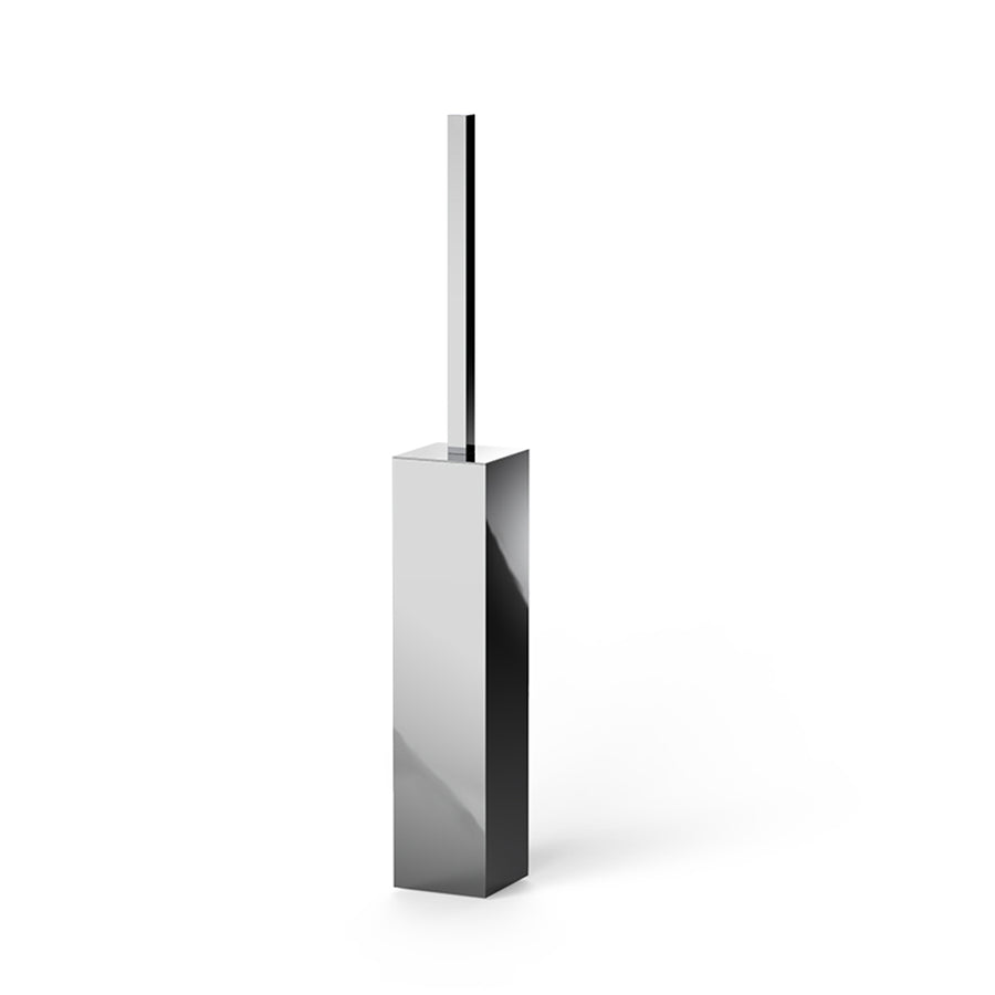 Corner Square Toilet Brush Holder - Free Standing - 21" Brass/Polished Chrome
