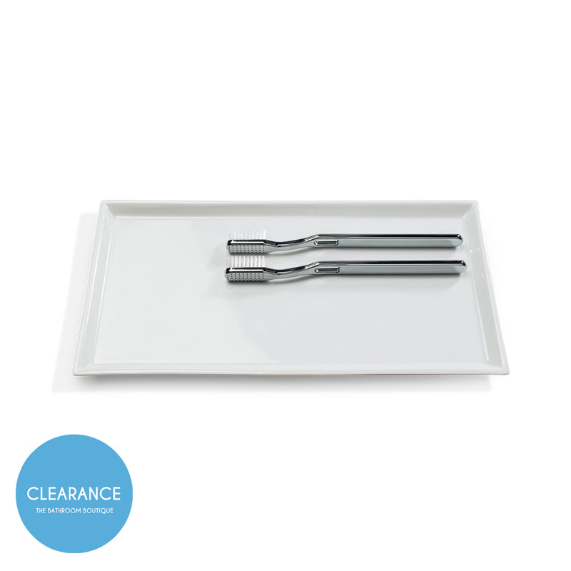 Rectangular Tray - Free Standing - 12" Porcelain/White (Final Sale)