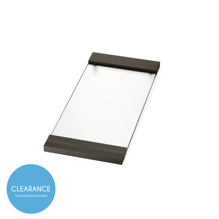 Bathroom Complements Tray - Free Standing - 15" Brass/Glass/Matt Black (Final Sale)