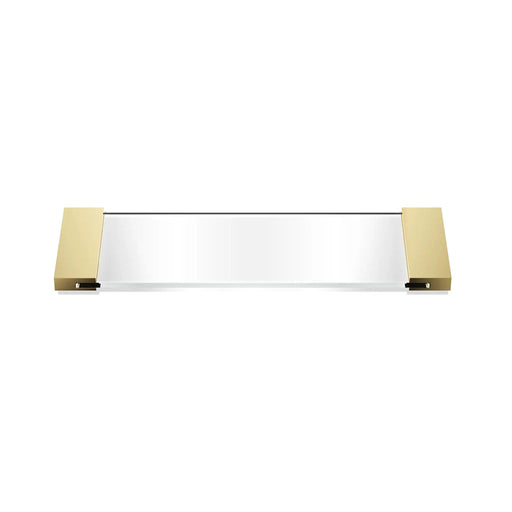Corner Small Tray - Free Standing - 13" Brass/Clear Glass/Karat Gold