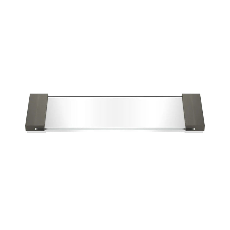 Corner Small Tray - Free Standing - 13" Brass/Clear Glass/Matt Dark Metal