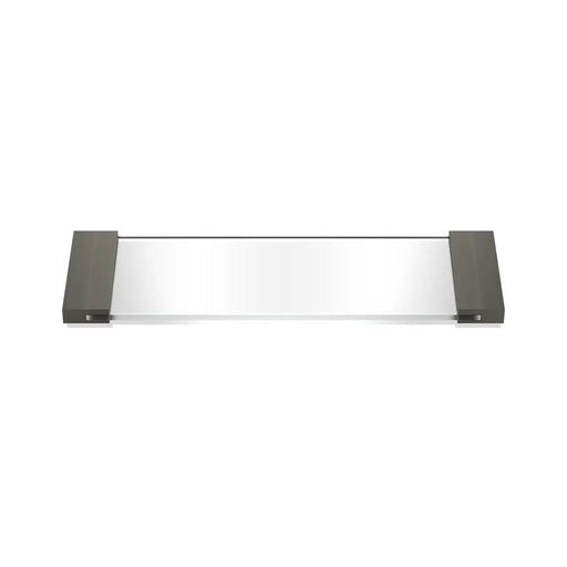 Corner Small Tray - Free Standing - 13" Brass/Clear Glass/Matt Dark Metal
