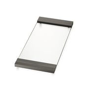 Corner Tray - Free Standing - 15" Brass/Clear Glass/Matt Dark Metal