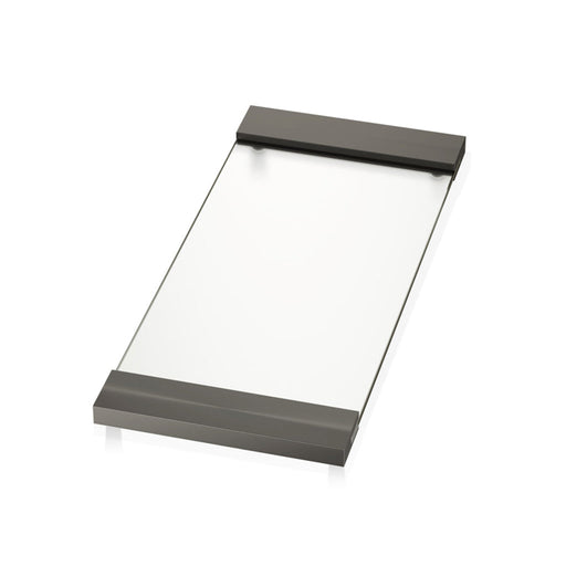 Corner Tray - Free Standing - 15" Brass/Clear Glass/Matt Dark Metal