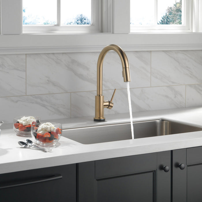 Trinsic Pull Out Touch Kitchen Faucet - Single Hole - 17" Brass/Champagne Bronze