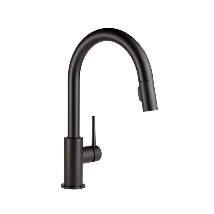 Trinsic Pull Out Kitchen Faucet - Single Hole - 16" Brass/Matt Black