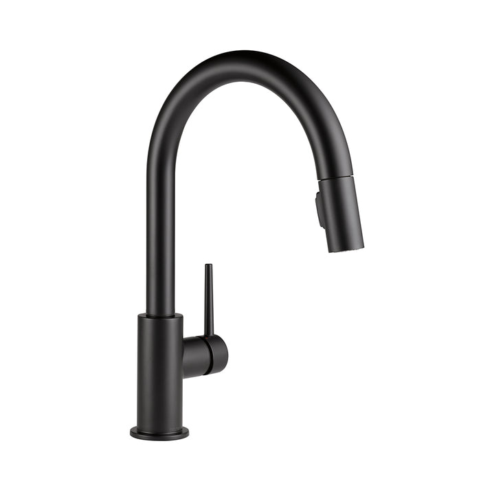 Trinsic Pull Down Swivel Kitchen Faucet - Single Hole - 16" Brass/Matt Black