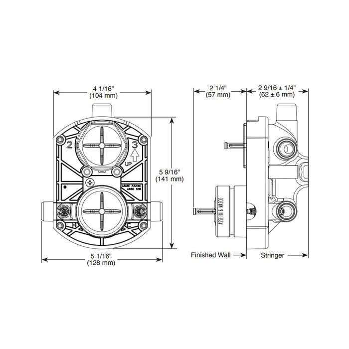 Ara 3 Function Complete Shower Mixer - Wall Mount - 7" Brass/Matt Black